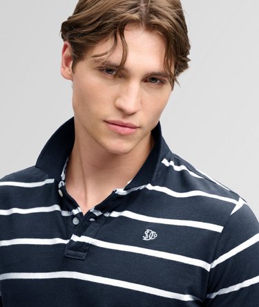 Vintage Stripe Jersey Polo Shirt Image 5