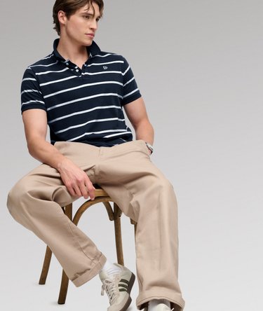 Vintage Stripe Jersey Polo Shirt Image 3