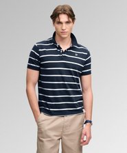 Vintage Stripe Jersey Poloshirt Relaxed Pasvorm