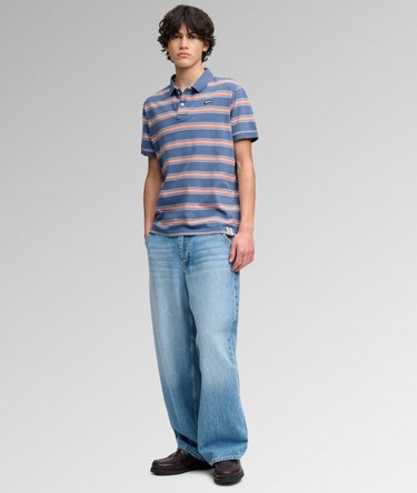 Vintage Stripe Jersey Polo Shirt Image 4