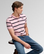 Vintage Stripe Jersey Polo Shirt