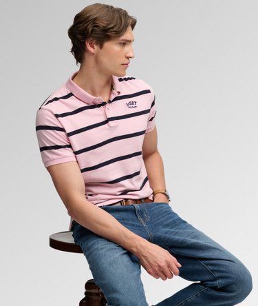 Vintage Stripe Jersey Polo Shirt Image 2
