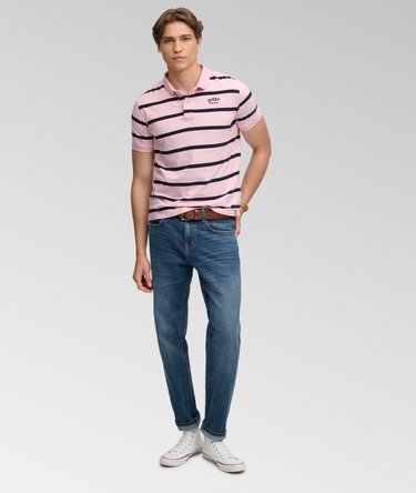 Vintage Stripe Jersey Polo Shirt Image 3
