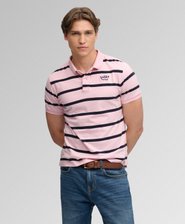 Vintage Stripe Jersey Polo Shirt