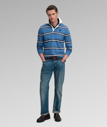 Vintage Athletic Stripe Rugby-Shirt Image 4