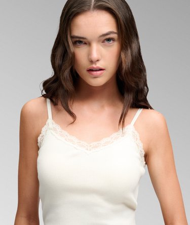 Athletic Essentials Lace Trim Cropped Cami Top Image 4