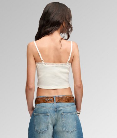 Athletic Essentials Lace Trim Cropped Cami Top Image 5