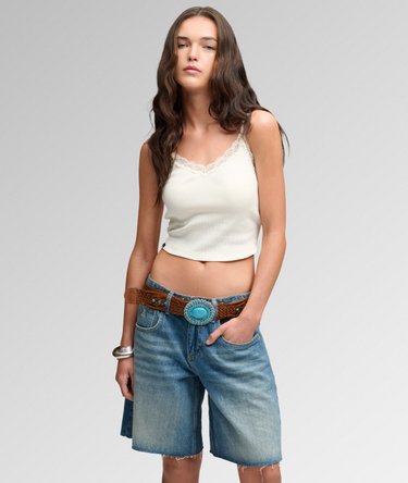 Athletic Essentials Lace Trim Cropped Cami Top Image 2