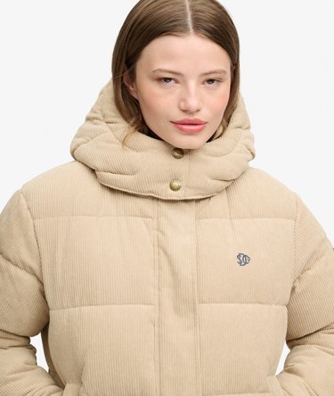Premium Hooded Cord Puffer Jacket Image 4