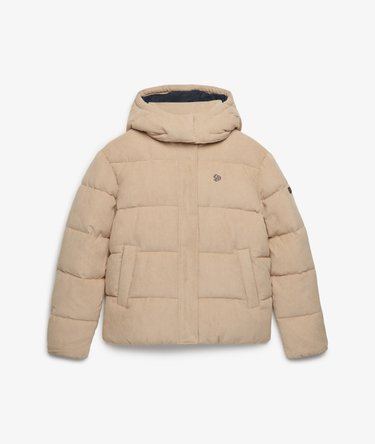 Premium Hooded Cord Puffer Jacket Image 7