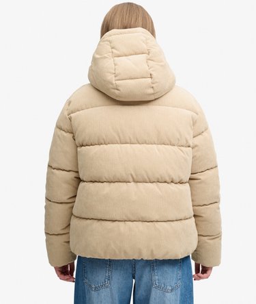 Premium Hooded Cord Puffer Jacket Image 6