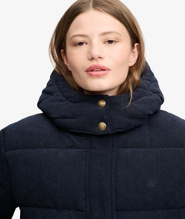 Premium Hooded Cord Puffer Jacket Image 4