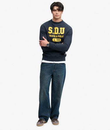 Athletic Felt Applique Crew Neck Sweatshirt Image 3