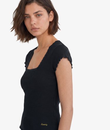 Essential Square Neck Short Sleeve T-Shirt Image 4