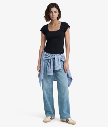 Essential Square Neck Short Sleeve T-Shirt Image 3