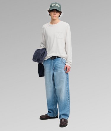 Cotton Linen Long Sleeve Pocket Top Image 3