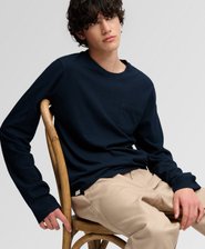 Katoenen Linnen Longsleeve Top Met Zak