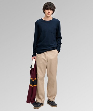 Cotton Linen Long Sleeve Pocket Top Image 3