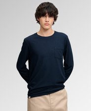 Katoenen Linnen Longsleeve Top Met Zak