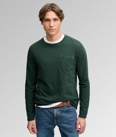 Cotton Linen Long Sleeve Pocket Top Image 2