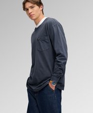 T-shirt con Tasca a Maniche Lunghe