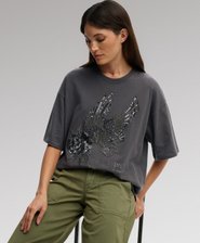 Tattoo Embellished Oversized T-Shirt