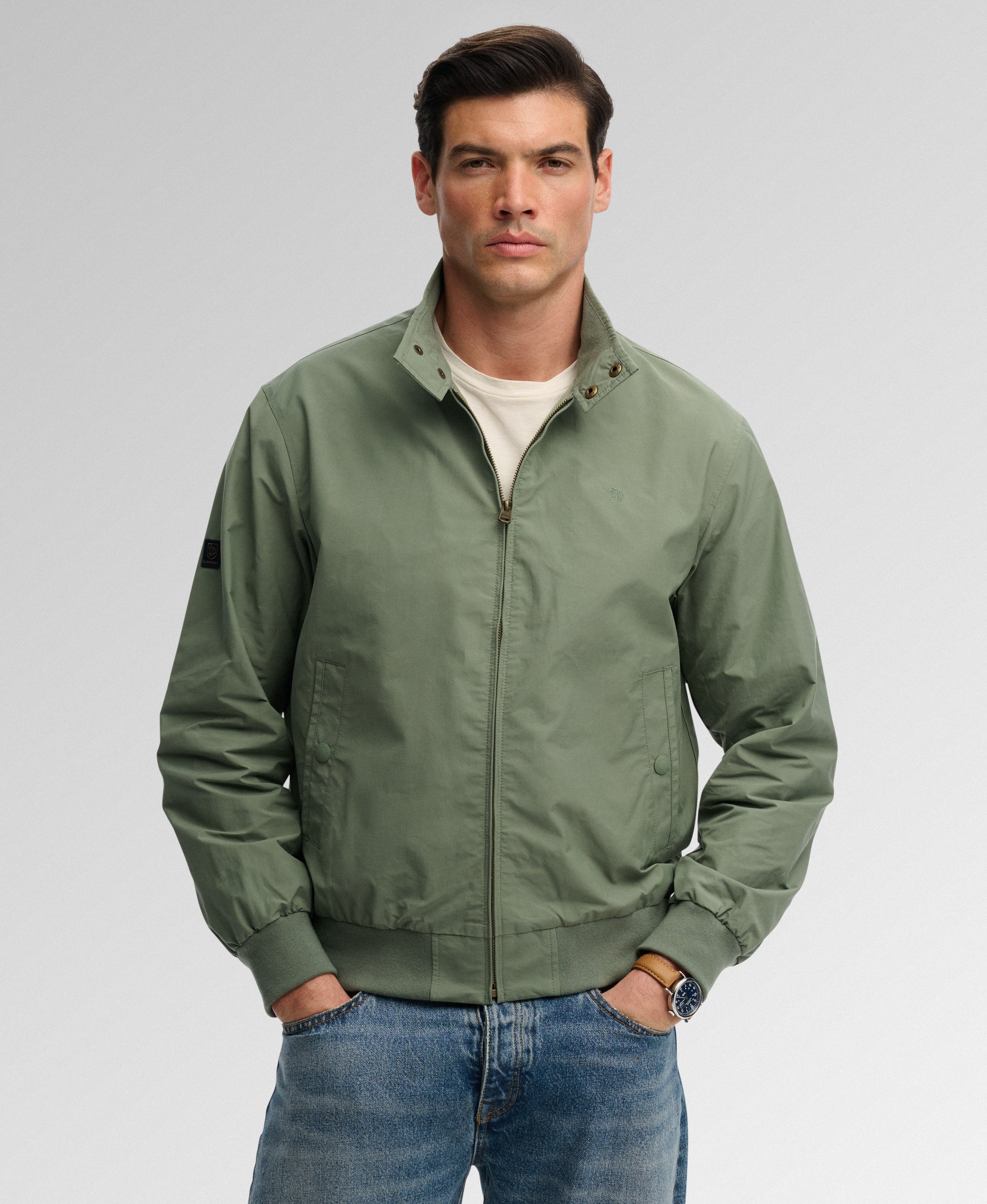 mens Classic Harrington Jacket in Lily Pad Green | Superdry US