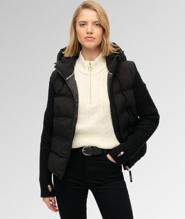 Cable Knit Sleeve Hybrid Jacket Image 2