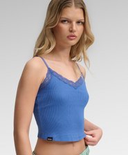 Top Corto con Bordo in Pizzo
