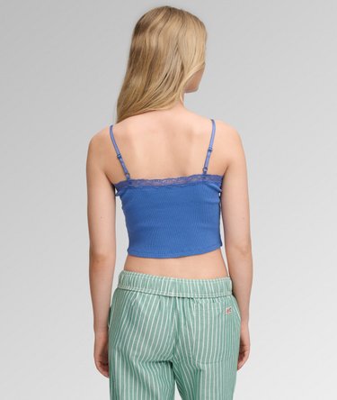 Essential Lace Trim Cropped Cami Top Image 5