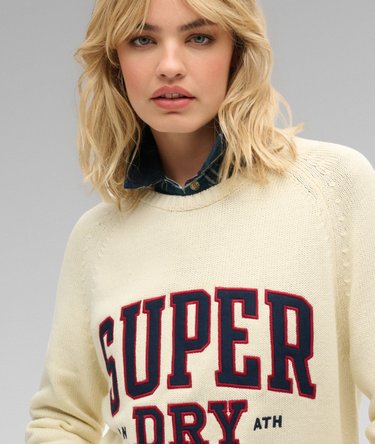 Slouchy Knitted Graphic Crew Jumper Image 2