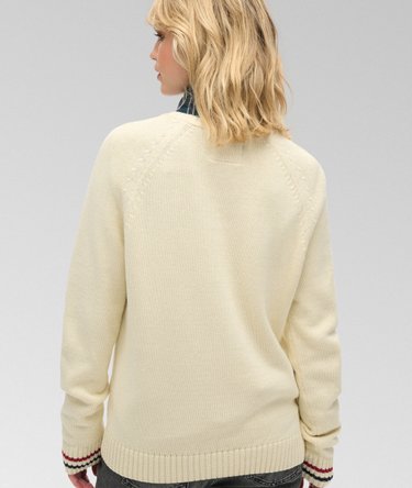 Slouchy Knitted Graphic Crew Jumper Image 4