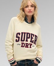 Slouchy Gebreide Graphic Trui Relaxed Pasvorm