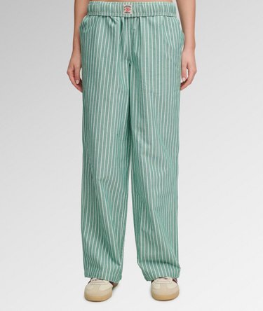 Cotton Stripe Trousers Image 3