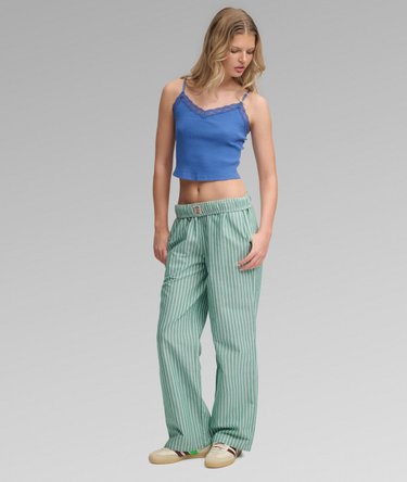 Cotton Stripe Trousers Image 1