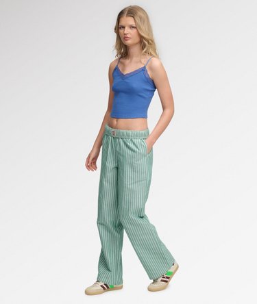 Cotton Stripe Trousers Image 5