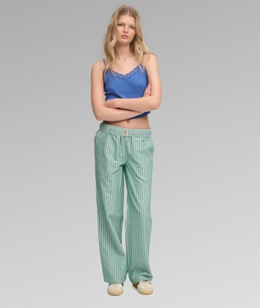 Cotton Stripe Trousers Image 2