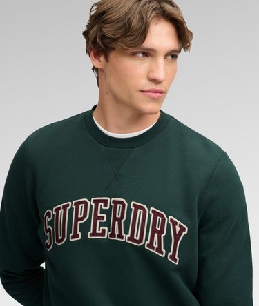 Athletic Applique Relaxed Crew Sweatshirt Image 1
