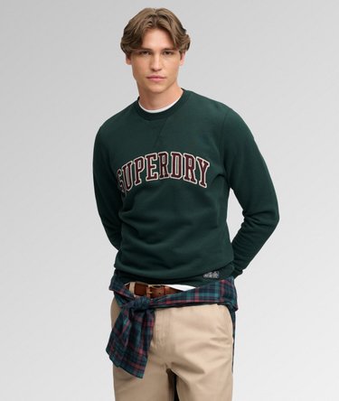 Athletic Applique Relaxed Crew Sweatshirt Image 2
