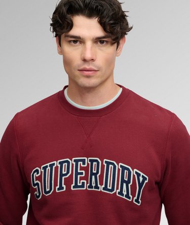 Athletic Applique Relaxed Crew Sweatshirt Image 4