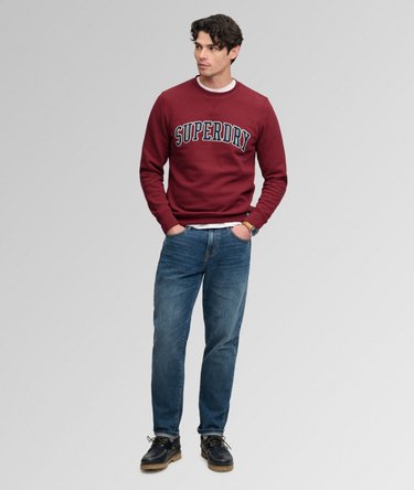 Athletic Applique Relaxed Crew Sweatshirt Image 3