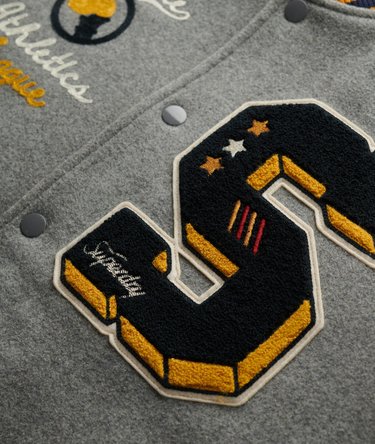 College Patched Bomber Jacket Image 6
