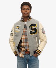 College Patched Bomber Jacket