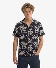 Camisa de Manga Corta con Estampado Hawaiano