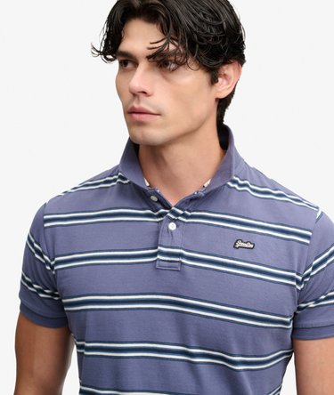 Vintage Stripe Jersey Poloshirt Afslappet Pasform Image 1