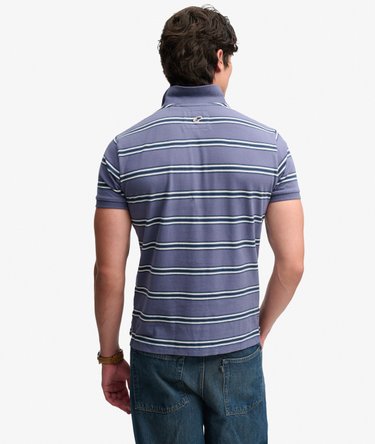 Vintage Stripe Jersey Poloshirt Afslappet Pasform Image 5