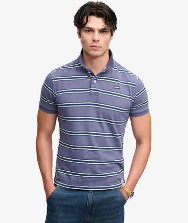 Vintage Stripe Jersey Poloshirt Afslappet Pasform Image 2
