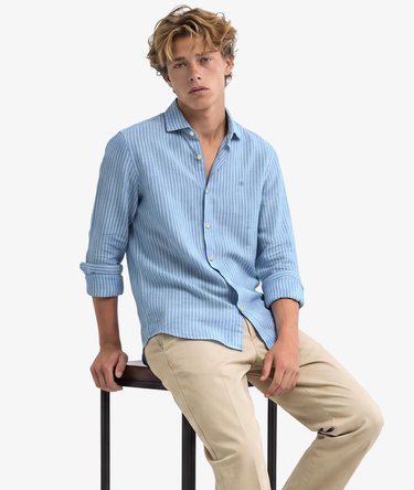 Riviera Long Sleeve Linen Shirt Image 3