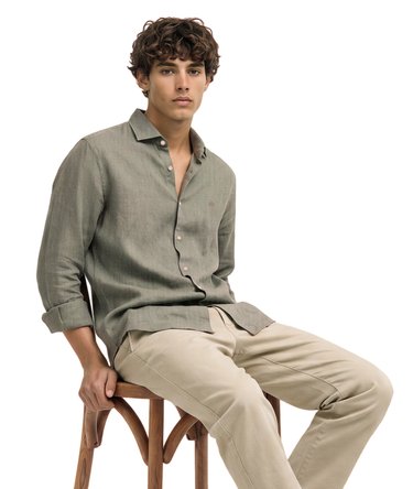 Riviera Long Sleeve Linen Shirt Image 3