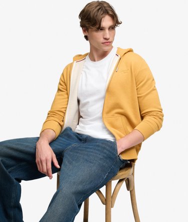 Essential Logo Half Brushed Zip Hoodie Image 3